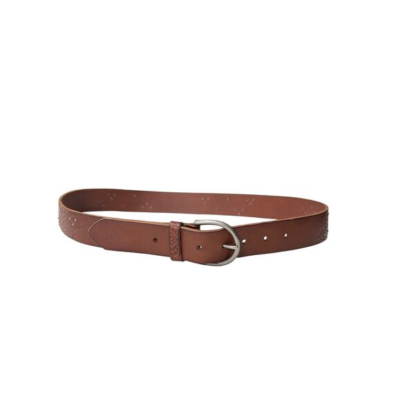 American Eagle Womens Brown Embossed Leather Belt Medium - Picture 1 of 8